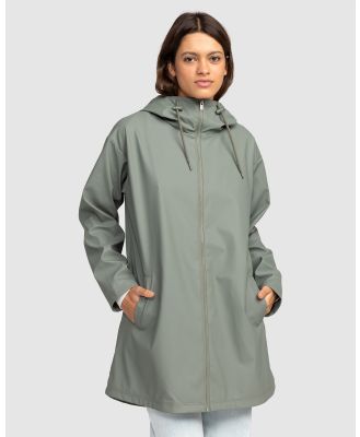 Roxy - Raining Again   Hooded Jacket For Women - Coats & Jackets (AGAVE GREEN) Raining Again   Hooded Jacket For Women