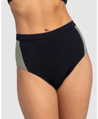 Roxy - Roxy Pro Wave   High Waist Bikini Bottoms For Women - Bikini Bottoms (ANTHRACITE) Roxy Pro Wave   High Waist Bikini Bottoms For Women