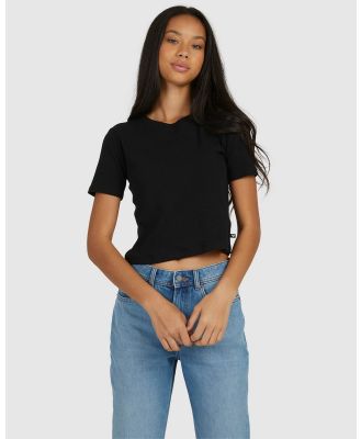 Roxy - Womens Baseline Cropped T Shirt - Tops (ANTHRACITE) Womens Baseline Cropped T Shirt