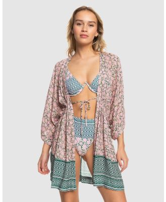 Roxy - Womens Feel Like Sunshine Beach Kimono - Swimwear (AVENTURINE FREE SPIRIT) Womens Feel Like Sunshine Beach Kimono
