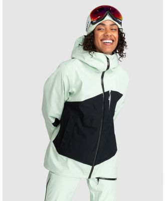 Roxy - Womens Gore Tex® Lunalite 3 L Technical Snow Jacket - Snow Sports (CAMEO GREEN) Womens Gore Tex® Lunalite 3 L Technical Snow Jacket