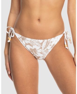 Roxy - Womens Hibiscus Moderate Bikini Bottoms - Bikini Bottoms (WARM TAUPE HAPPY HIBISCUS) Womens Hibiscus Moderate Bikini Bottoms