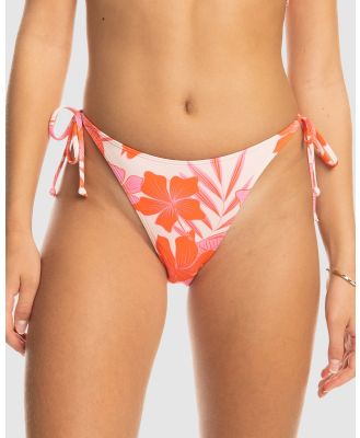 Roxy - Womens Printed Beach Classics Cheeky Bikini Bottoms - Bikini Bottoms (PALE DOGWOOD LHIBISCUS) Womens Printed Beach Classics Cheeky Bikini Bottoms