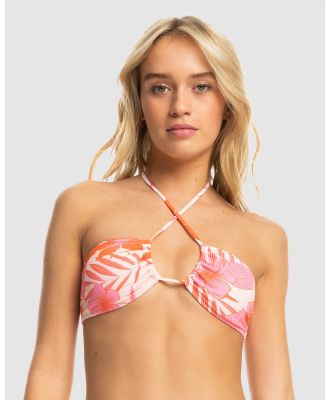 Roxy - Womens Printed Beach Classics Triangle Bikini Top - Bikini Tops (PALE DOGWOOD LHIBISCUS) Womens Printed Beach Classics Triangle Bikini Top