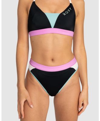 Roxy - Womens Roxy Active Mid Waist Bikini Bottoms - Bikini Bottoms (ANTHRACITE) Womens Roxy Active Mid Waist Bikini Bottoms