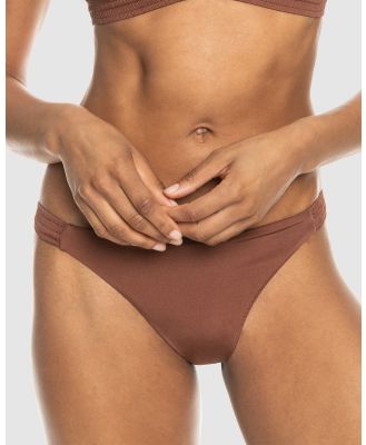 Roxy - Womens Silky Island Cheeky Bikini Bottoms - Bikini Bottoms (ROOT BEER) Womens Silky Island Cheeky Bikini Bottoms