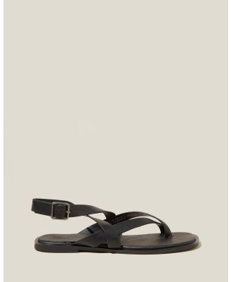 Rubi - Margot Toe Post Sandals - Flats (Black Vegan Leather) Margot Toe Post Sandals