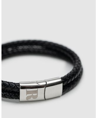 RUMI - RUMI Double Black Leather Bracelet - Jewellery (Black) RUMI Double Black Leather Bracelet