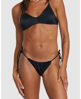 RVCA - Solid Tie Skimpy Bikini Bottoms - Bikini Bottoms (BLACK) Solid Tie Skimpy Bikini Bottoms