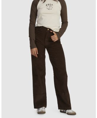 RVCA - Underground Cord   Corduroy Trousers For Women - Pants (COFFEE) Underground Cord   Corduroy Trousers For Women