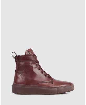 S by Sempre Di - Audrey High Top sneakers - Lifestyle Sneakers (BURGUNDY-630) Audrey High Top sneakers