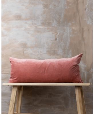 Saarde - Linen Velvet Bolster Cushion - Home (Guava) Linen-Velvet Bolster Cushion