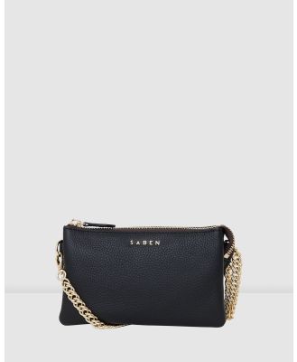 Saben - Lily Chain Crossbody Small Leather Bag - Clutches (BLACK) Lily Chain Crossbody Small Leather Bag