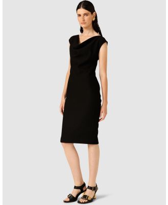 SACHA DRAKE - Checker Cowl Dress - Dresses (Black) Checker Cowl Dress