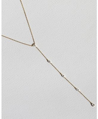 SAINT VALENTINE - Marquise Lariat Drop Necklace   Gold - Jewellery (Gold) Marquise Lariat Drop Necklace - Gold