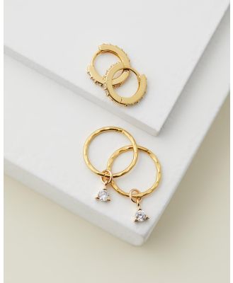 SAINT VALENTINE - The Saint Mini Hoop + Paris Huggie Set   Gold - Jewellery (Gold) The Saint Mini Hoop + Paris Huggie Set - Gold