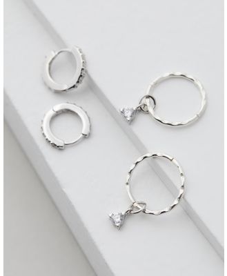 SAINT VALENTINE - The Saint Mini Hoop + Paris Huggie Set   Silver - Jewellery (Silver) The Saint Mini Hoop + Paris Huggie Set - Silver