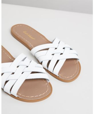 Saltwater Sandals - Womens Retro Slides - Sandals (White) Womens Retro Slides