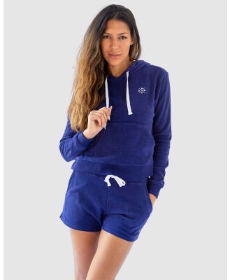 Sant And Abel - Andy Cohen Navy Terry Cropped Hoodie - Hoodies (Blue) Andy Cohen Navy Terry Cropped Hoodie