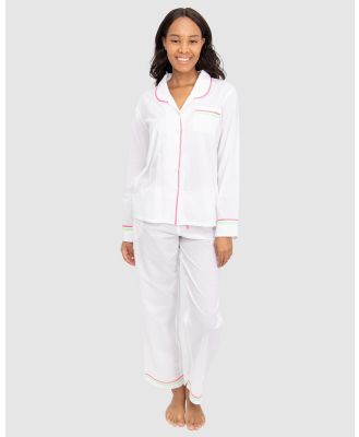 Sant And Abel - Billie Neon White Long PJ Set - Sleepwear (White) Billie Neon White Long PJ Set