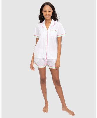 Sant And Abel - Billie Neon White Short PJ Set - Sleepwear (White) Billie Neon White Short PJ Set