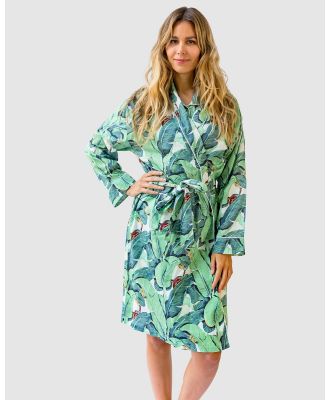 Sant And Abel - Martinique® Green Banana Leaf Robe - Sleepwear (Green) Martinique® Green Banana Leaf Robe