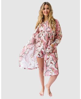 Sant And Abel - Martinique® Pink Banana Leaf Robe - Sleepwear (Pink) Martinique® Pink Banana Leaf Robe