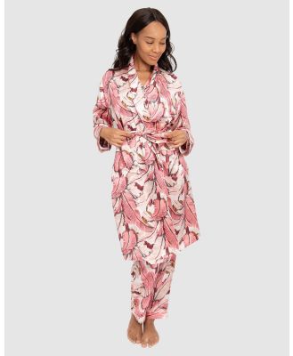 Sant And Abel - Martinique® Silk Banana Leaf Robe - Sleepwear (Pink) Martinique® Silk Banana Leaf Robe