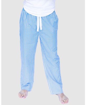 Sant And Abel - Men's Hepburn Gingham Light Blue PJ Pants - Sleepwear (Light Blue) Men's Hepburn Gingham Light Blue PJ Pants