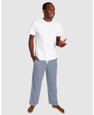 Sant And Abel - Men's Marina Jersey Stripe PJ Pants - Sleepwear (Blue) Men's Marina Jersey Stripe PJ Pants