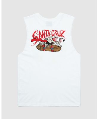 Santa Cruz - Bone Slasher Muscle   Teens - T-Shirts & Singlets (White) Bone Slasher Muscle - Teens
