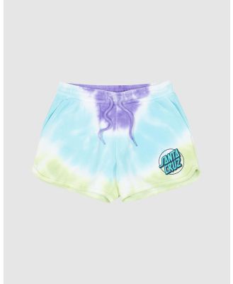 Santa Cruz - Dot Tie Dye Shorts   Teens - Shorts (Ocean Tie Dye) Dot Tie Dye Shorts - Teens