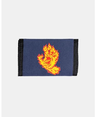 Santa Cruz - Flaming Hand Wallet   Teens - Wallets (Navy) Flaming Hand Wallet - Teens