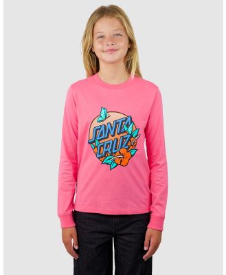 Santa Cruz - Take Flight Dot Front LS Tee   Teens - T-Shirts & Singlets (Pink) Take Flight Dot Front LS Tee - Teens