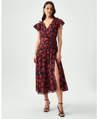 Savel - Remi Tie Dress - Dresses (Black+red Blooms) Remi Tie Dress
