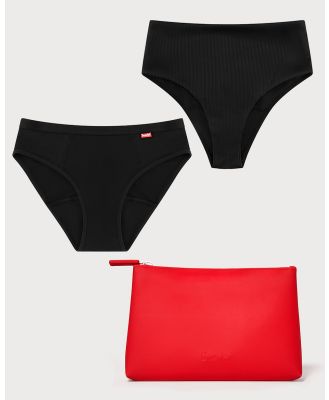 Scarlet - Scarlet Period Brief + Swim BFFs Set - Wellness (Black) Scarlet Period Brief + Swim BFFs Set