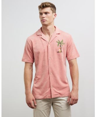 Scotch & Soda - Toweling Shirt With Embroidery At Chest - Shirts & Polos (Flamingo) Toweling Shirt With Embroidery At Chest