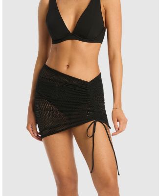 Sea Level Australia - Surf Mesh Drawstring Mini Mesh Skirt - Swimwear (Black) Surf Mesh Drawstring Mini Mesh Skirt
