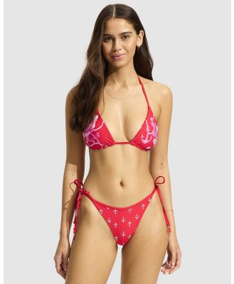 Seafolly - Ahoy Reversible Slide Triangle Bikini Top - Bikini Tops (Chilli Red) Ahoy Reversible Slide Triangle Bikini Top