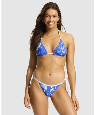 Seafolly - Ahoy Reversible Tie Side Rio Bikini Bottom - Bikini Bottoms (Azure) Ahoy Reversible Tie Side Rio Bikini Bottom