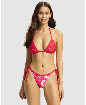 Seafolly - Ahoy Reversible Tie Side Rio Bikini Bottom - Bikini Bottoms (Chilli Red) Ahoy Reversible Tie Side Rio Bikini Bottom