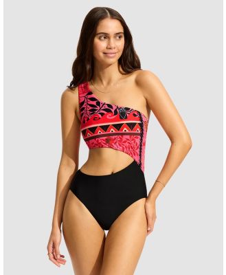 Seafolly - Atlantis One Shoulder Cut Out One Piece - One-Piece / Swimsuit (Paradise Pink) Atlantis One Shoulder Cut Out One Piece