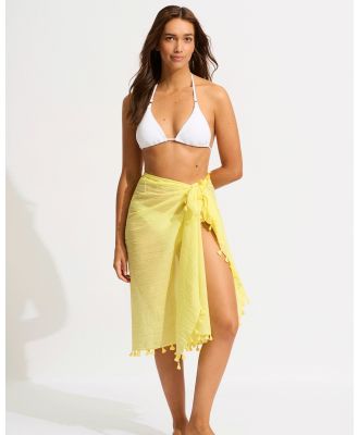 Seafolly - BEACH EDIT Cotton Gauze Sarong - Overswim (Limelight) BEACH EDIT Cotton Gauze Sarong