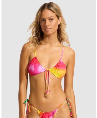 Seafolly - Colour Crush Drawstring Neck Bralette - Bikini Tops (FuchsiaRos) Colour Crush Drawstring Neck Bralette
