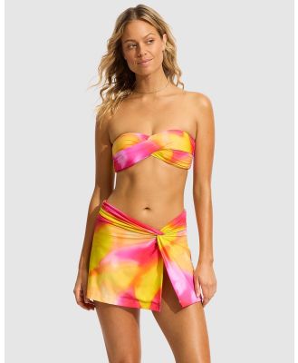 Seafolly - Colour Crush Twist Front Skirt - Swimwear (Fuchsia Rose) Colour Crush Twist Front Skirt