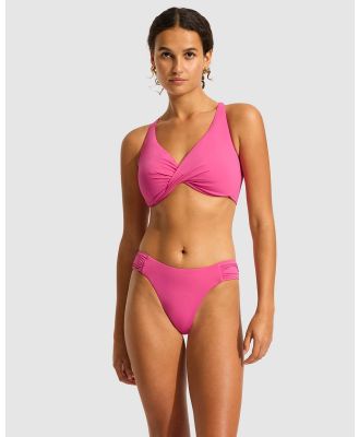 Seafolly - Seafolly Collective High Leg Ruched Side Bikini Bottom - Bikini Set (Hot Pink) Seafolly Collective High Leg Ruched Side Bikini Bottom