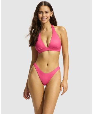 Seafolly - Soleil Scoop High Cut Rio Bikini Bottom - Bikini Bottoms (Hot Pink) Soleil Scoop High Cut Rio Bikini Bottom