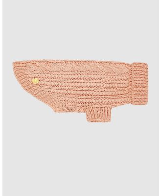 Sebastian Says - Cable Wool Dog Sweater - Home (Blush) Cable Wool Dog Sweater