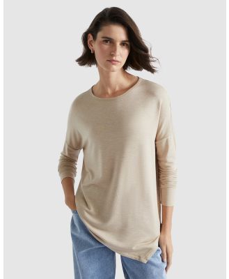 Seed Heritage - Core Asymmetrical Top - T-Shirts & Singlets (Champagne Beige Marle) Core Asymmetrical Top