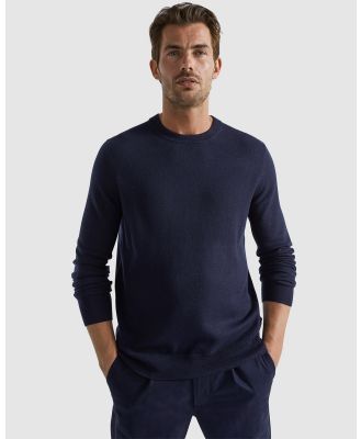 Seed Heritage - Merino Wool Crew Knit - T-Shirts & Singlets (Midnight Blue) Merino Wool Crew Knit